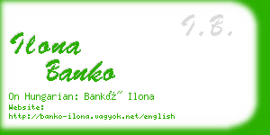 ilona banko business card